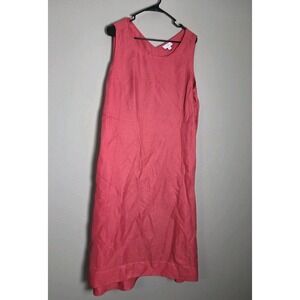 J Jill Midi Shift Dress Size XL Pink Linen Blend Sleeveless